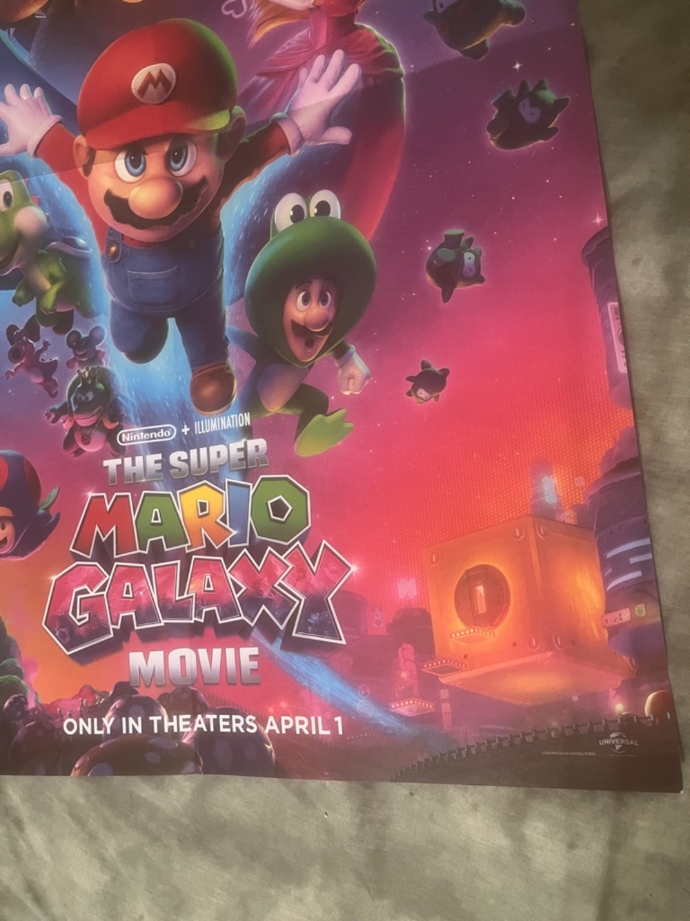 Super Mario Galaxy 18x24 Movie Poster ORIGIN Fold-Up (2-Sided) Nin ten do NEW - Picture 8 of 11